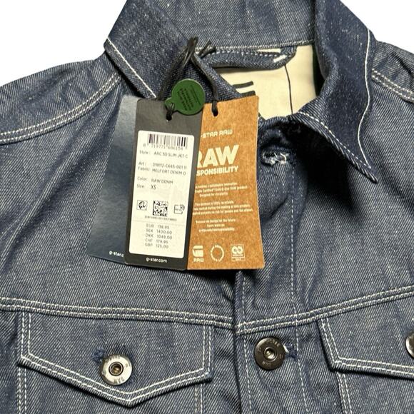G-Star Raw Men's Raw Denim Blue Arc 3D Slim Fit Melfort Denim Jacket XS - Picture 3 of 6